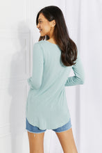 Load image into Gallery viewer, Zenana Full Size V-Neck Curved Hem Top in Light Green
