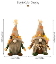 Load image into Gallery viewer, Thanksgiving Harvest Straw Hat Gnome Ornament
