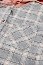 Load image into Gallery viewer, Plaid Drawstring Hooded Shirt Jacket
