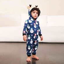 Load image into Gallery viewer, Snowman Print Hooded Jumpsuit

