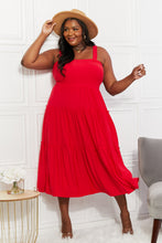 Load image into Gallery viewer, Zenana Full Size Life's A Picnic Smocked Tiered Midi Dress
