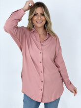Load image into Gallery viewer, Easel "Twisted Tunic" Solid Button Down Tunic Shirt
