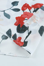 Load image into Gallery viewer, White Floral Print Buttons Tiered Ruffled Short Sleeve Shirt
