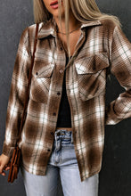 Load image into Gallery viewer, Double Take Plaid Collared Neck Long Sleeve Shirt
