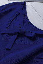 Load image into Gallery viewer, Double Take Tied Balloon Sleeve Round Neck Sweater
