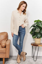 Load image into Gallery viewer, Zenana Take A Break Gauze Raw Edge Button-Up Shirt
