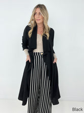Load image into Gallery viewer, Jade By Jane Draped Front Long Body Jacket
