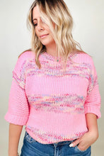 Load image into Gallery viewer, Multicolor Striped 3/4 Sleeve Loose Knit Sweater
