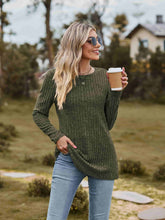 Load image into Gallery viewer, Ribbed Round Neck Long Sleeve Tee
