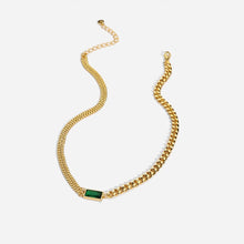 Load image into Gallery viewer, Cuban Chain Green Zircon Stone Necklace
