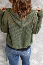 Load image into Gallery viewer, Green Button Up Long Sleeve Hooded Cardigan

