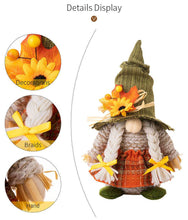 Load image into Gallery viewer, Maple Leaf Plaid Thanksgiving Harvest Gnome Ornaments
