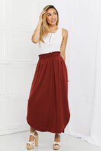 Load image into Gallery viewer, Zenana It's My Time Full Size Side Scoop Scrunch Skirt in Dark Rust
