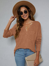 Load image into Gallery viewer, Dropped Shoulder High-Low Waffle-Knit Top
