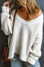 Load image into Gallery viewer, Ribbed Knit Round Neck Slouchy Chunky Sweater
