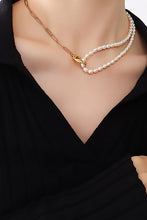 Load image into Gallery viewer, Half Pearl Half Chain Necklace
