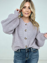 Load image into Gallery viewer, Zenana "Perfectly Poised" Solid Balloon Sleeve Button Front Cardigan
