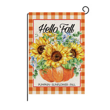 Load image into Gallery viewer, Fall Harvest Theme Printed Garden Flag
