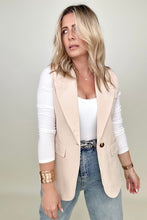 Load image into Gallery viewer, Single Button Lapel Vest Blazer With Pockets
