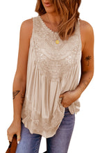 Load image into Gallery viewer, Lace Detail Buttons Back Sleeveless Top
