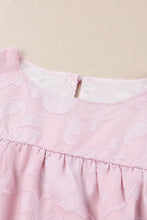 Load image into Gallery viewer, Floral Textured Ruffled Half Sleeve Babydoll Top

