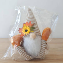 Load image into Gallery viewer, Striped Knit Floral Thanksgiving Harvest Gnome Ornaments
