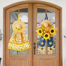 Load image into Gallery viewer, Thanksgiving Harvest Straw Hat Sunflowers Hanging Decoration
