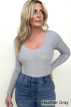 Load image into Gallery viewer, Fawnfit Ribbed Built-In Bra Long Sleeve Bodysuit
