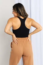 Load image into Gallery viewer, Zenana Ribbed Racerback Sports Bra in Black
