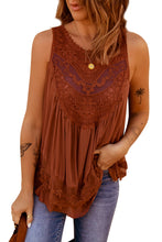 Load image into Gallery viewer, Lace Detail Buttons Back Sleeveless Top
