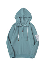 Load image into Gallery viewer, Half Zip Colorblock Pocket Patchwork Long Sleeve Hoodie
