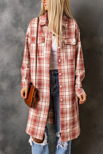 Load image into Gallery viewer, Double Take Plaid Button-Up Longline Shacket with Breast Pockets
