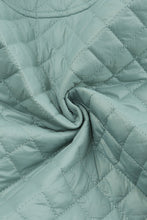 Load image into Gallery viewer, Green Quilted Pocketed Zip-Up Cropped Jacket
