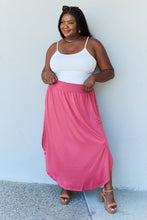 Load image into Gallery viewer, Doublju Comfort Princess Full Size High Waist Scoop Hem Maxi Skirt in Hot Pink

