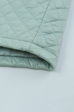 Load image into Gallery viewer, Green Quilted Pocketed Zip-Up Cropped Jacket
