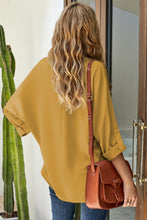 Load image into Gallery viewer, V Neck 3/4 Sleeve High Low Hem Shirt
