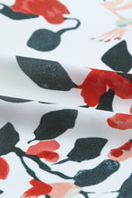 Load image into Gallery viewer, White Floral Print Buttons Tiered Ruffled Short Sleeve Shirt
