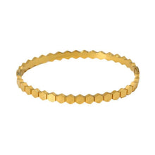 Load image into Gallery viewer, Hexagon-Shaped 18K Gold Plated Bangle (With Box)
