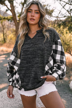 Load image into Gallery viewer, Plaid Notched Neck Top
