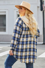 Load image into Gallery viewer, Plus Size Plaid Curved Hem Button Front Shirt
