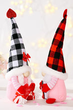 Load image into Gallery viewer, Valentine's Day Plaid Pointed Hat Gnome
