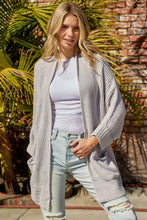 Load image into Gallery viewer, Waffle-Knit Long Sleeve Cardigan with Pocket
