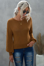 Load image into Gallery viewer, Double Take Tied Balloon Sleeve Round Neck Sweater
