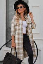 Load image into Gallery viewer, Double Take Plaid Button-Up Longline Shacket with Breast Pockets
