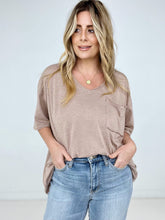 Load image into Gallery viewer, Zenana "Allie" Tri Blend Oversized Front Pocket Boyfriend Tee
