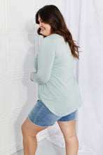 Load image into Gallery viewer, Zenana Full Size V-Neck Curved Hem Top in Light Green
