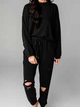 Load image into Gallery viewer, Distressed Sweatshirt and Joggers Set
