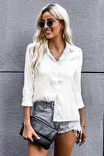 Load image into Gallery viewer, Turn-Down Collar Embossed Button Shirt
