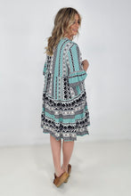 Load image into Gallery viewer, Easel "Reva" Bell Sleeve Boho Print Dress
