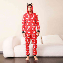Load image into Gallery viewer, Santa Print Hooded Jumpsuit
